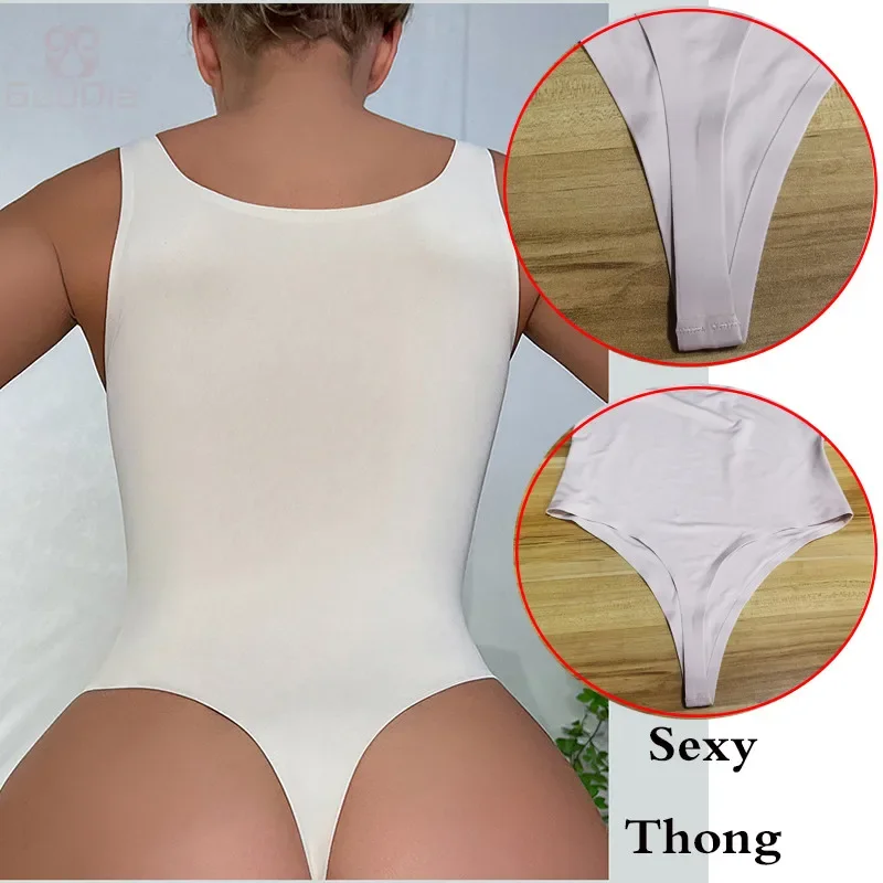 GUUDIA Sexy Thong Deep U Neck  - Shapewear Bodysuit Firm recension och pris