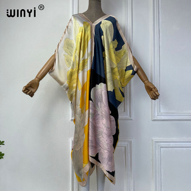 WINYI Summer african V-neck dr - Robe Silk Women recension och pris